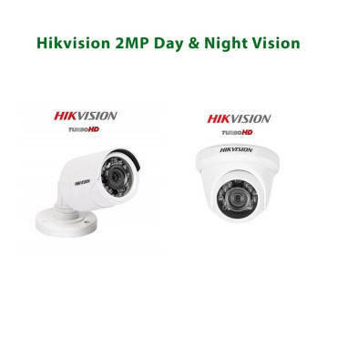 HIKVISION ECO 4 Channel HD DVR 1080p 1Pcs,1 Pcs Indoor 1 Pcs Outdoor Camera 2 MP,1/2 TB Hard Disk,5m HDMI,55 meter Wire Bundle Full Combo 