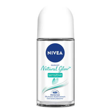 Nivea Women Deodorant Roll On, Whitening Sensitive, for 48h Protection, 50ml