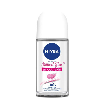 NIVEA Natural Glow Smooth Skin Deodorant Roll On for Women, 50ml