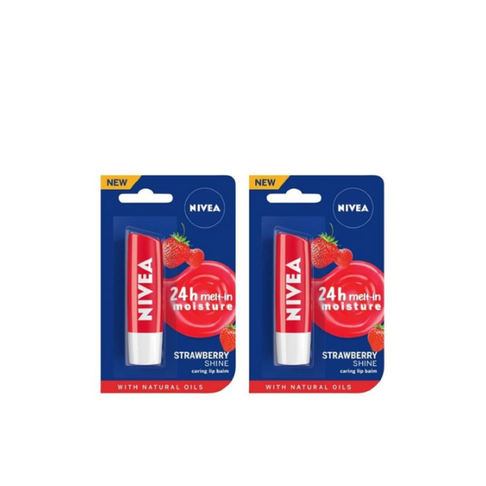 NIVEA Cherry Fruity Shine Lip Balm Cherry,4.8 g (Pack of 2)