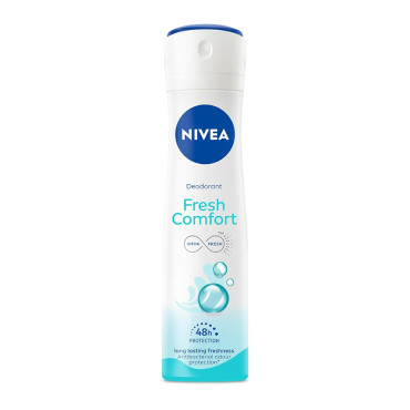 NIVEA Fresh Comfort Deodorant, 150ml | 48 H Smooth & Beautiful Underarms| 0% Alcohol | For Women