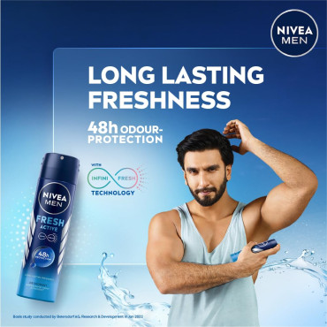 NIVEA MEN Fresh Active Original 48 Hours Deodorant, 150 ml