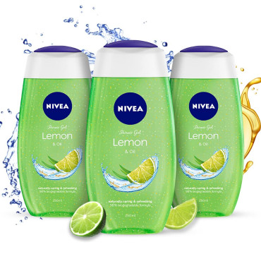 NIVEA Lemon and oil 250ml Body Wash (Pack of 3)