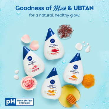 NIVEA Milk Delights Fine Gramflour Face Wash For Oily Skin, 300ml (Pack of 3)