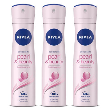 Nivea Deodorant Pearl and Beauty for Women, 150ml (Pack of 3)