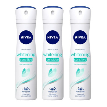 Nivea Whitening Sensitive Deodorant 150 ml (Buy 2 Get 1 Free)