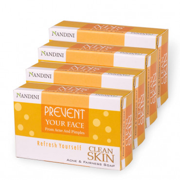 Nandini Clean Skin Acne and Fairness Soap, 75g (Pack of 4)