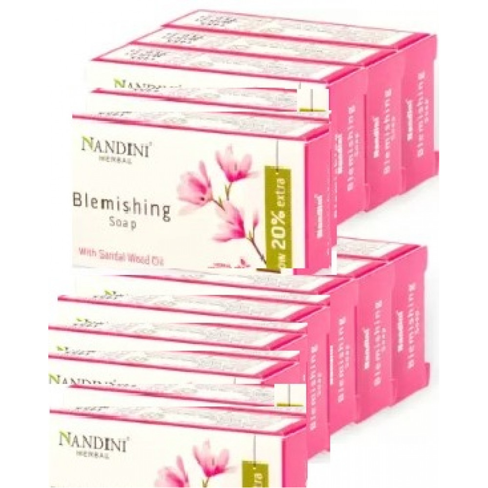 Nandini Herbal Blemishing Soap Enriched With Sandalwood Oil for Man & Women, 30gm. (Pack of 11)  (11x30 g)
