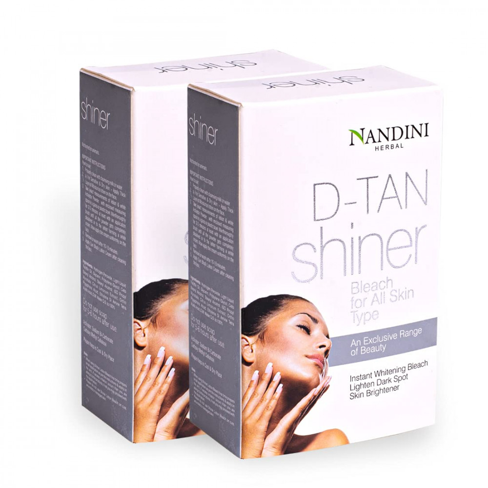 Nandini D-Tan Shiner Bleach, 35 gms+8 gms (Pack of 2)