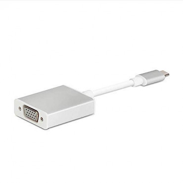 USB Type C to VGA USB 3.1 Adapter 1080P Converter for Mac Book Series, Chrome Book Pixel, Surface Book and More- Silver