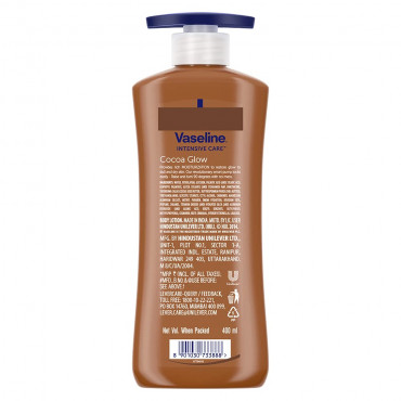 Vaseline Intensive Care 24 hr nourishing Cocoa Glow Body Lotion with Cocoa And Shea Butter, Restores Glow for all skin type - 400 ml
