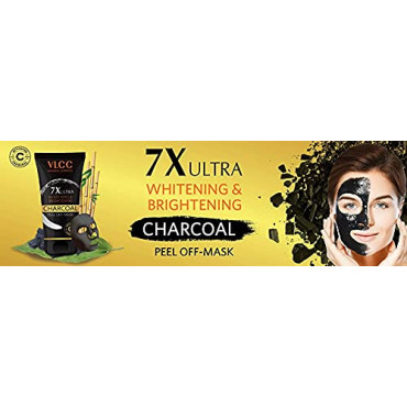 VLCC 7X Ultra Whitening and Brightening Charcoal Peel Off Mask, 100g Pack of 2
