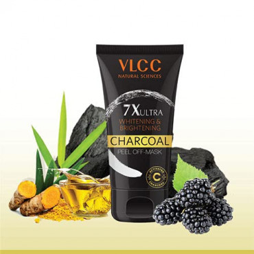 VLCC 7X Ultra Whitening and Brightening Charcoal Peel Off Mask, 100g
