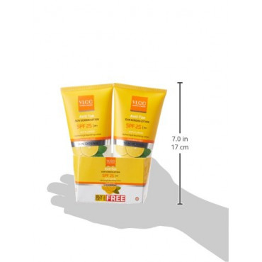 VLCC Sun Screen Lotion with Lemon SPF 25, 2x150ml (Buy 1 Get 1 Free)
