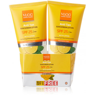 VLCC Sun Screen Lotion with Lemon SPF 25, 2x150ml (Buy 1 Get 1 Free)
