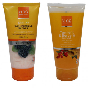 VLCC Vlcc Turmeric & Berberis Face Wash + Anti Tan Skin Lightening Face Wash combo pack 1
